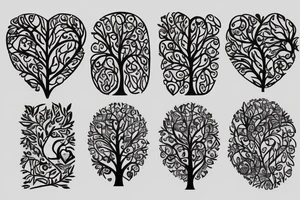 Tree, heart, bird, circle, spiritual tattoo idea