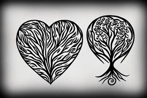 Tree, heart, bird, circle, spiritual tattoo idea