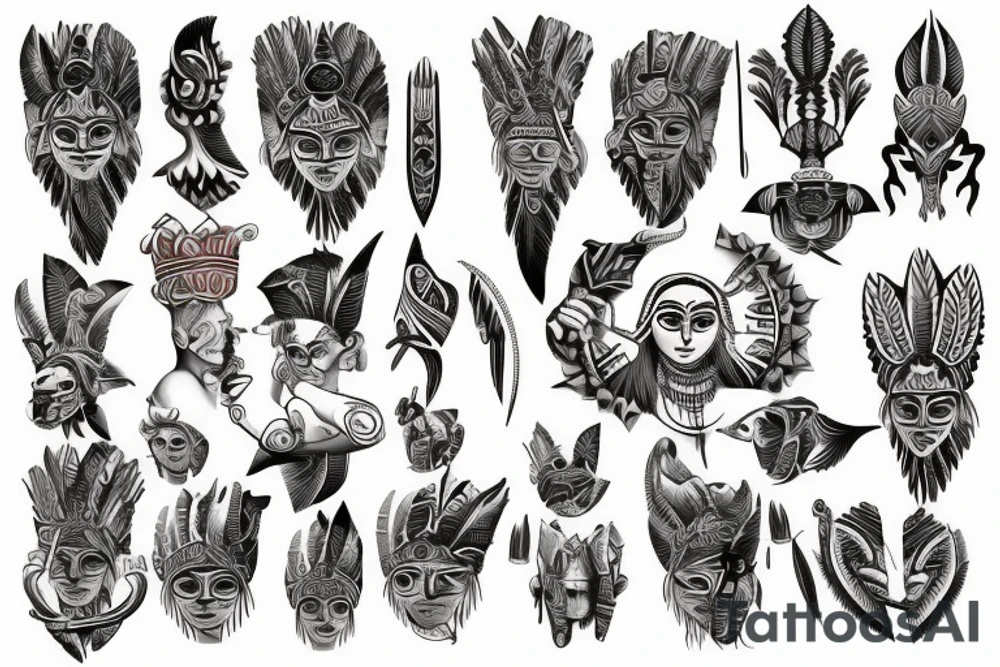 Indian god tribal tattoo on right shoulder tattoo idea