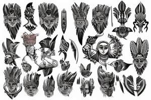 Indian god tribal tattoo on right shoulder tattoo idea