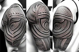 Indian god tribal tattoo on right shoulder tattoo idea