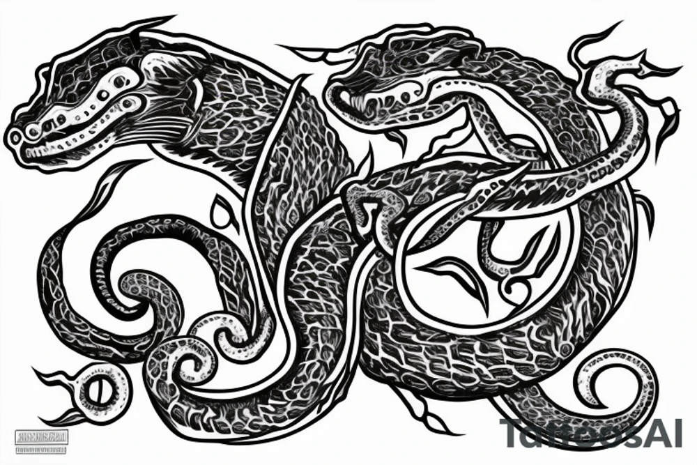 Ouroborus with life tree tattoo idea