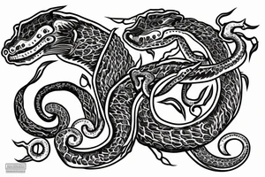 Ouroborus with life tree tattoo idea