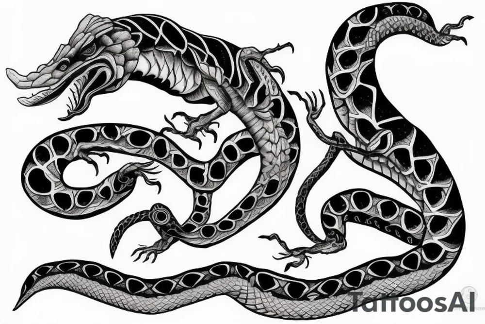 Ouroborus with life tree tattoo idea