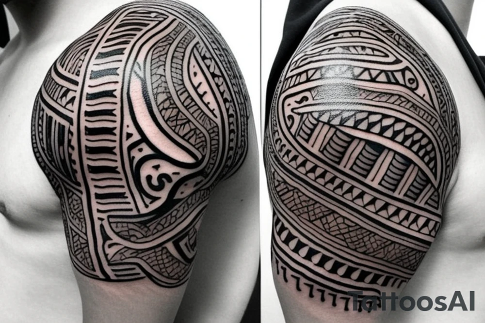 Indian god tribal tattoo on right shoulder tattoo idea
