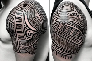 Indian god tribal tattoo on right shoulder tattoo idea