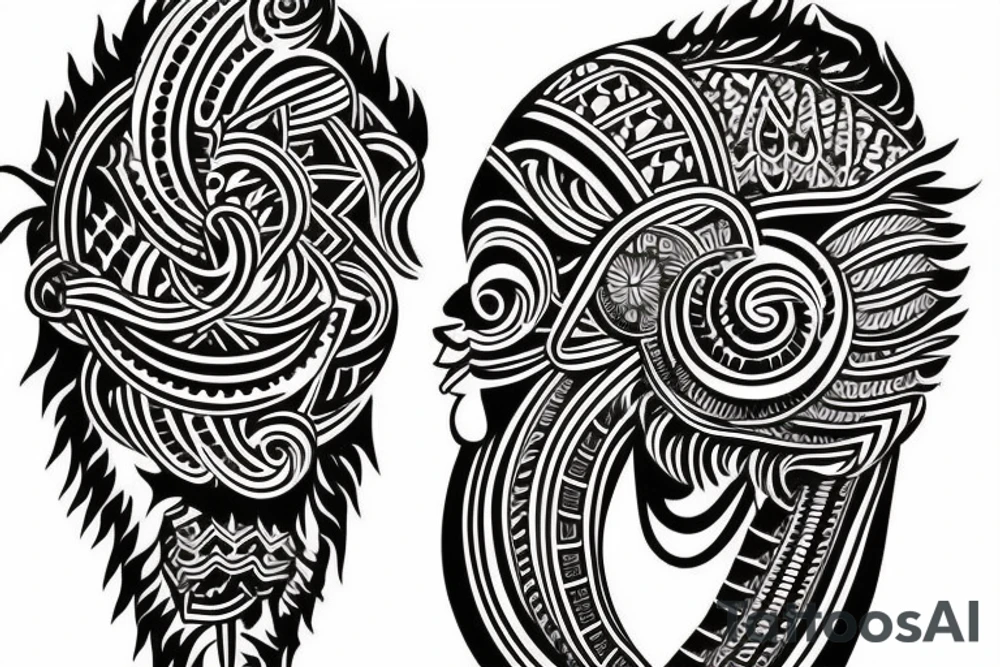 Indian god tribal tattoo on right shoulder tattoo idea