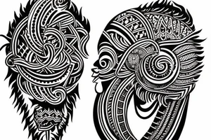 Indian god tribal tattoo on right shoulder tattoo idea
