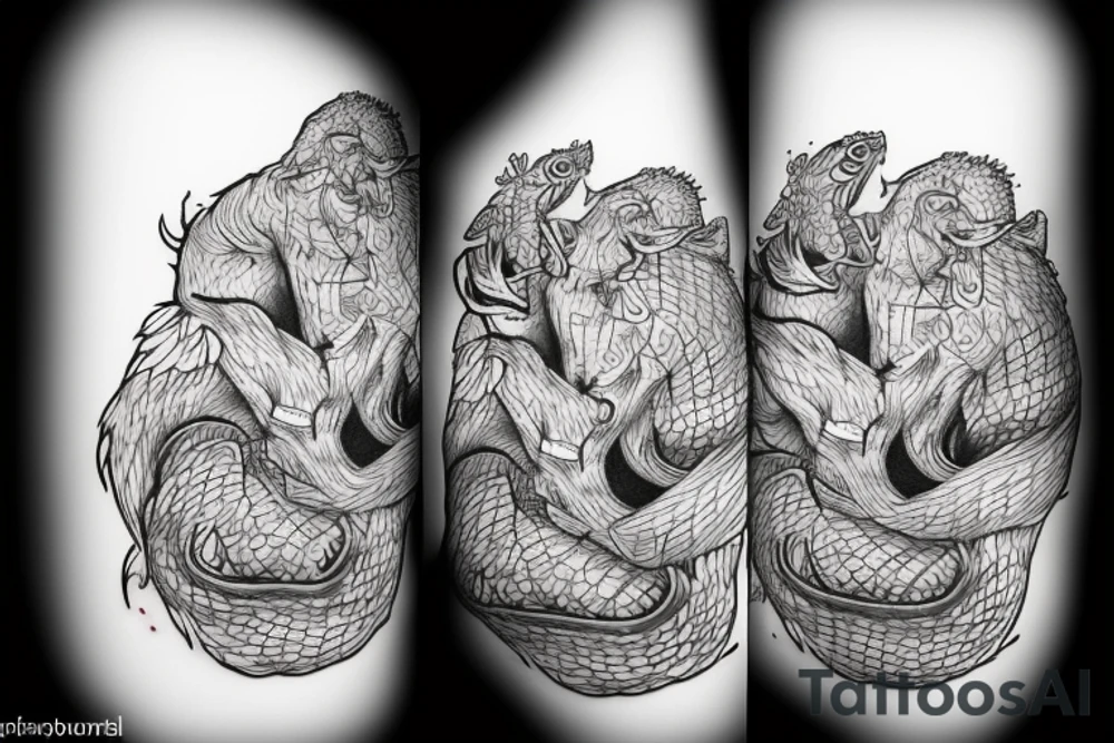 Ouroborus surrounding a tree tattoo idea