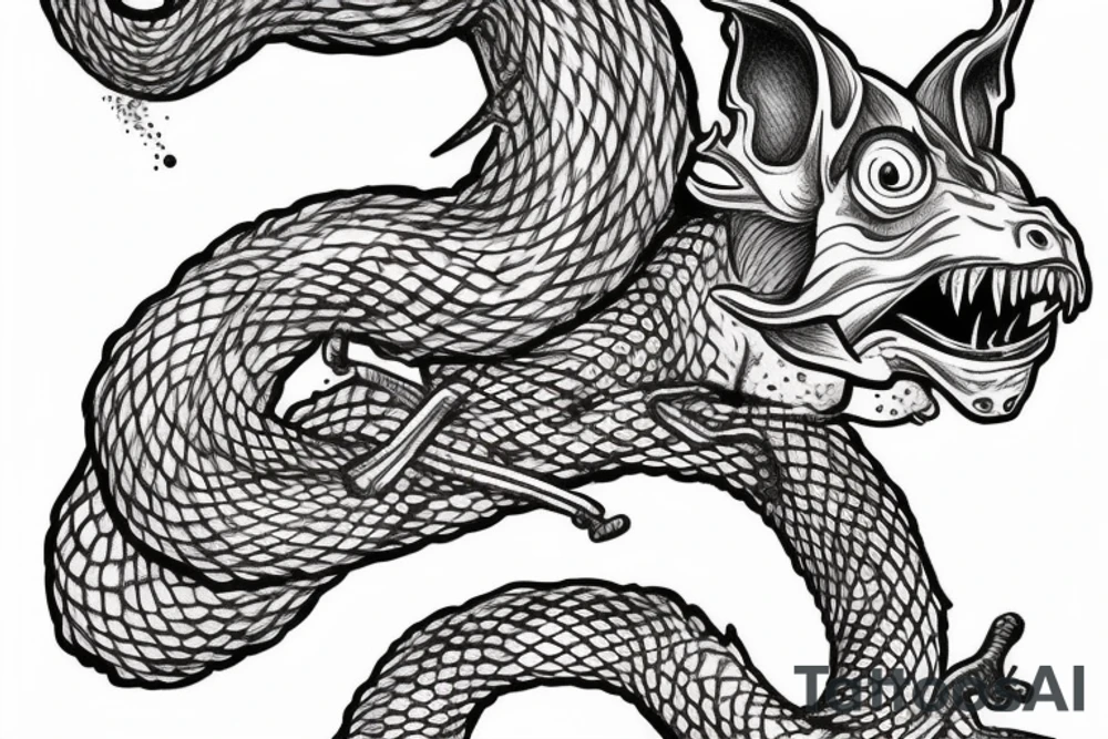 Ouroborus surrounding a tree tattoo idea