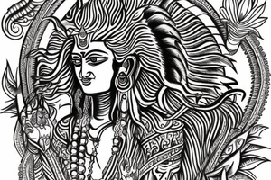 Indian mahadev god on right shoulder tattoo idea