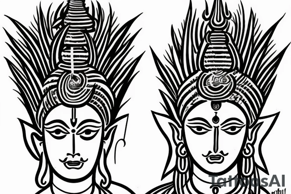 Indian mahadev god on right shoulder tattoo idea