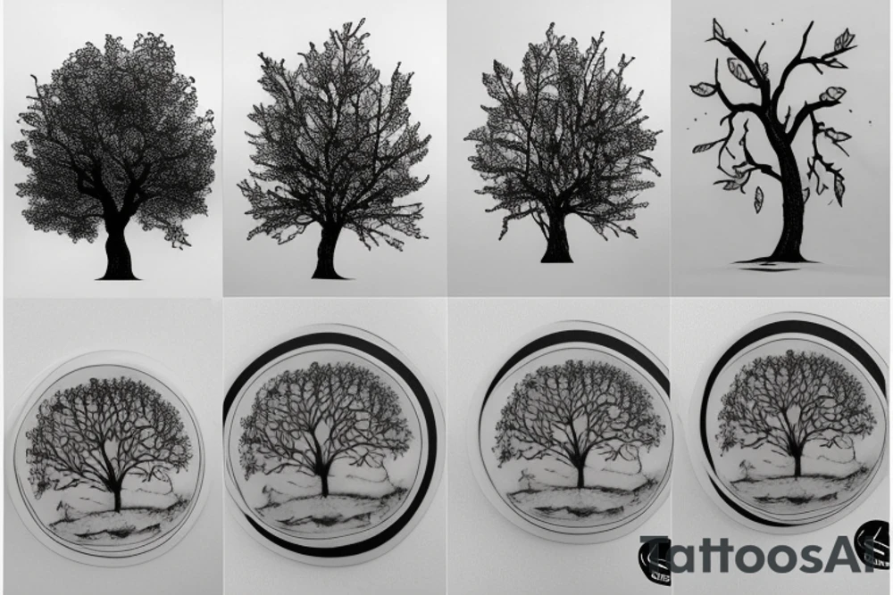 Tree planted by a river side tattoo idea