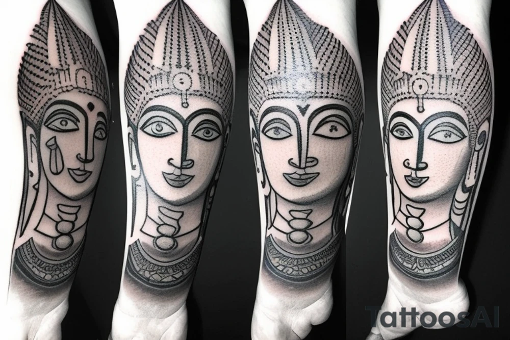 Indian mahadev god on right shoulder tattoo idea