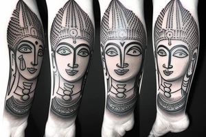 Indian mahadev god on right shoulder tattoo idea