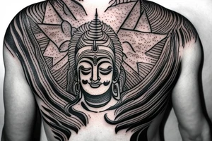 Indian mahadev god on right shoulder tattoo idea