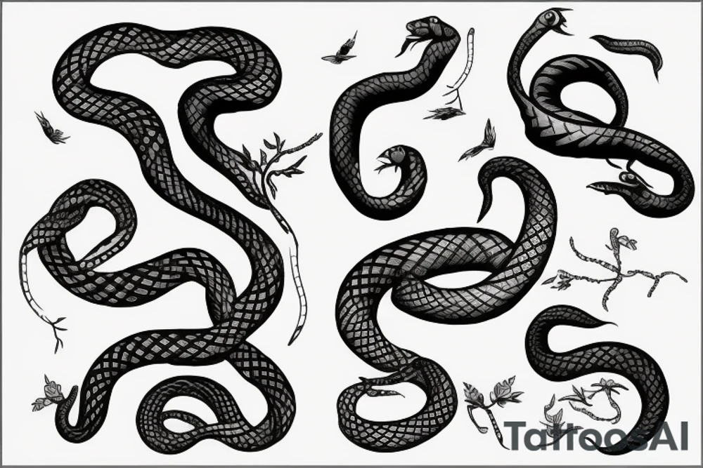 Snake surrounding a tree tattoo idea