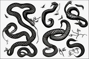 Snake surrounding a tree tattoo idea