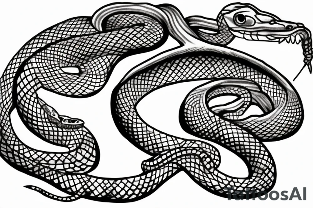 Snake surrounding a tree tattoo idea