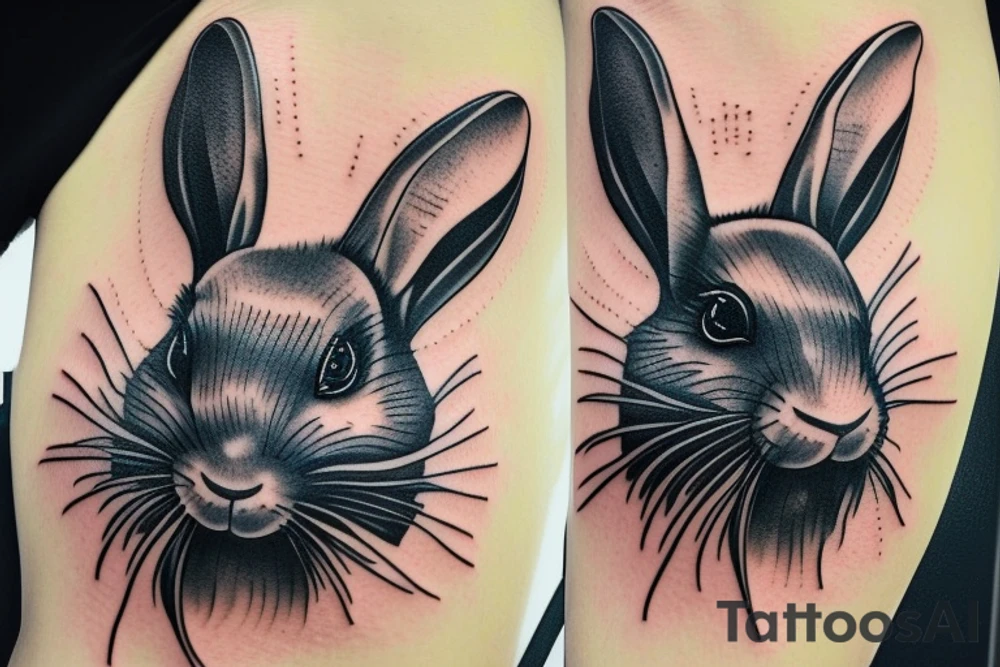 Black rabbit tattoo idea