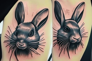 Black rabbit tattoo idea