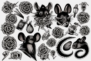 Black rat tattoo idea