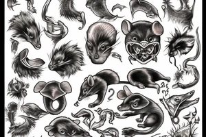Black rat tattoo idea