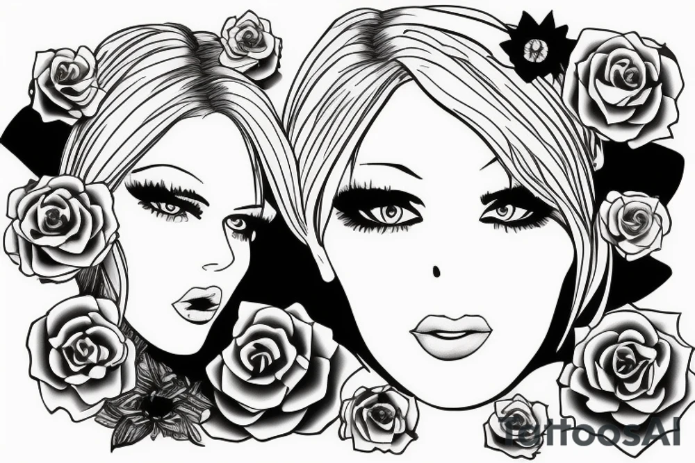 Sexy Blonde girl with the words Alex tattoo idea