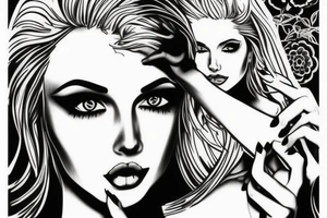 Sexy Blonde girl with the words Alex tattoo idea