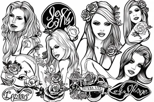 Sexy Blonde girl with the words Alex tattoo idea