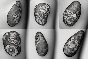 small potatoes, potato flowers, and potato peelings tattoo idea