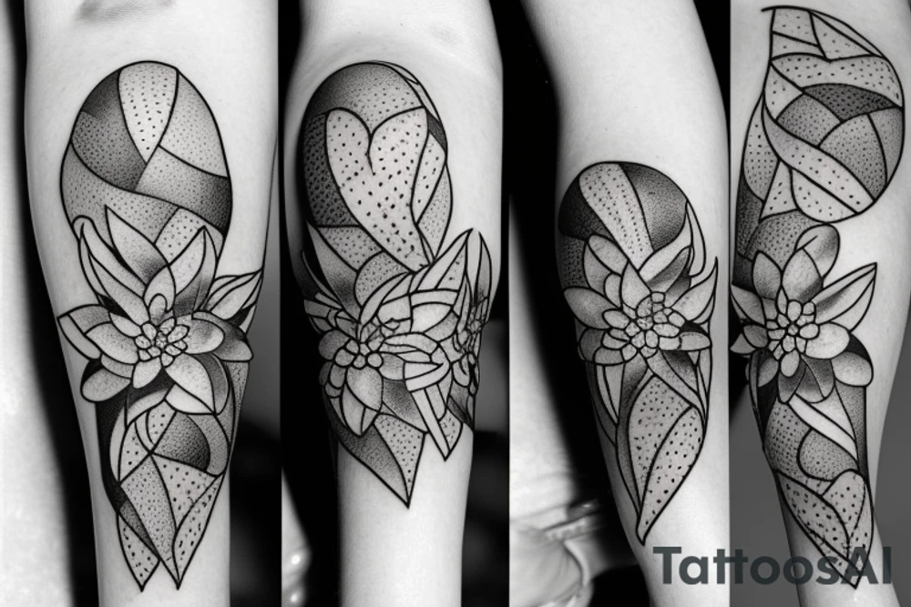 small potatoes, potato flowers, and potato peelings tattoo idea