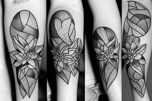 small potatoes, potato flowers, and potato peelings tattoo idea