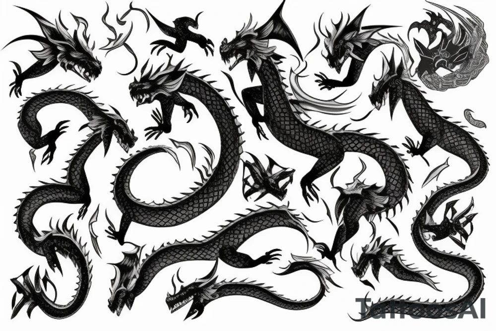 Horimono with dragons tattoo idea