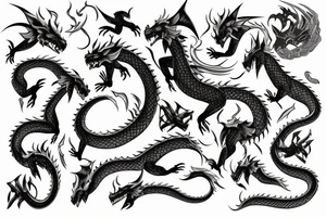 Horimono with dragons tattoo idea