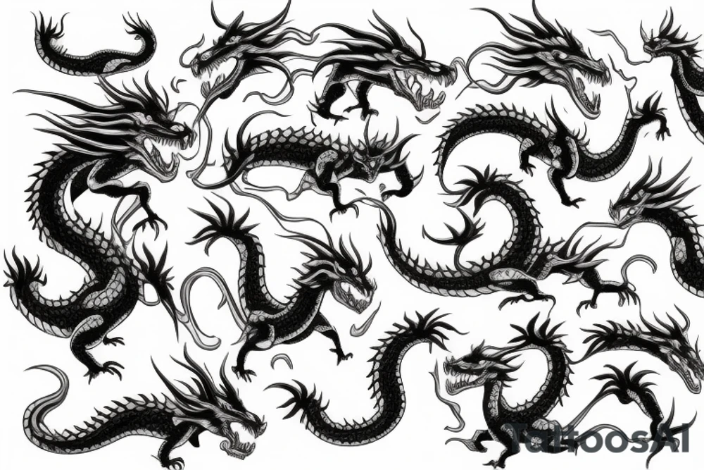 Horimono with dragons tattoo idea