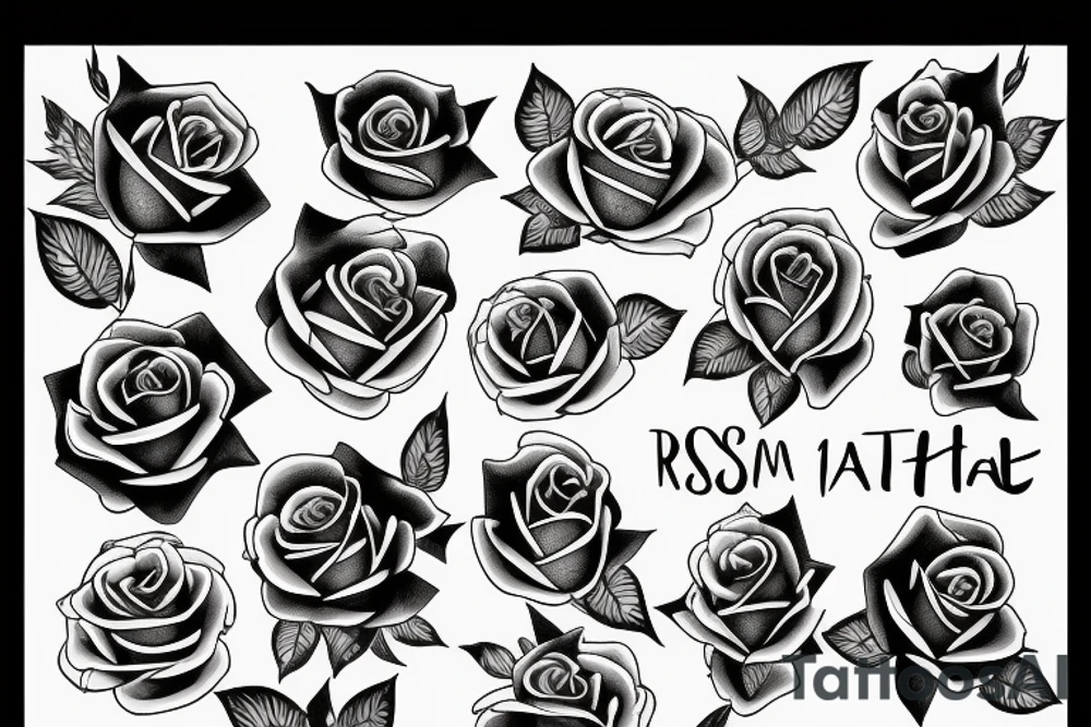 rose tattoo with the text family tattoo idea