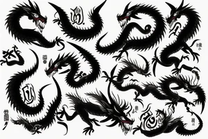 Yakoodza with dragons tattoo idea