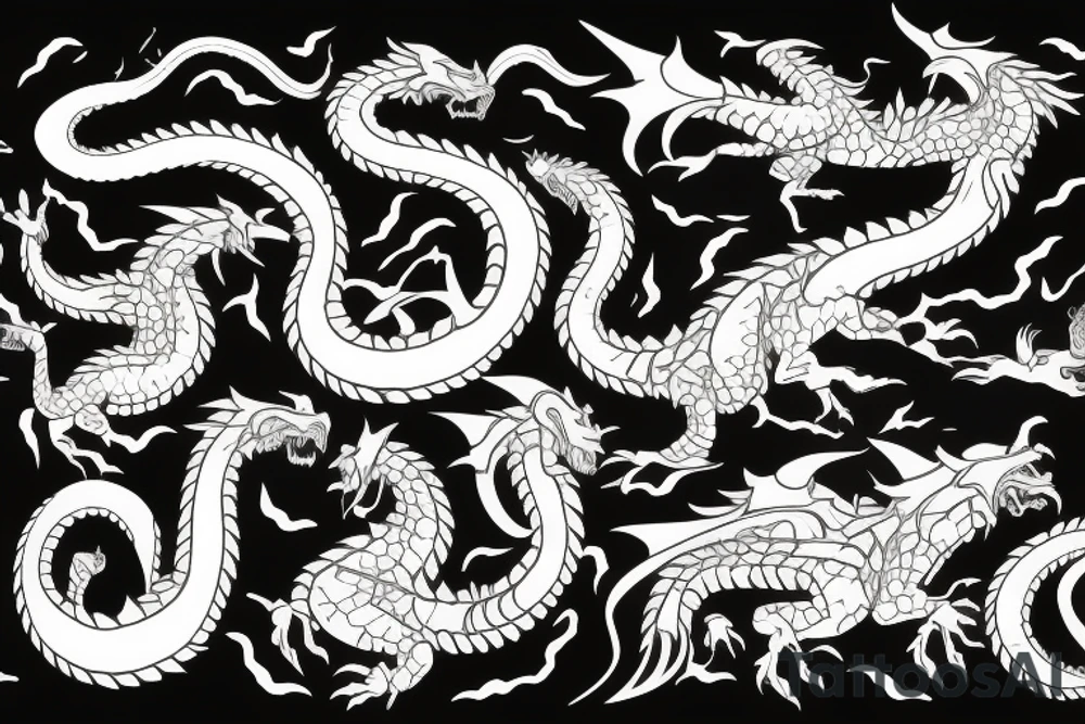 Yakoodza with dragons tattoo idea