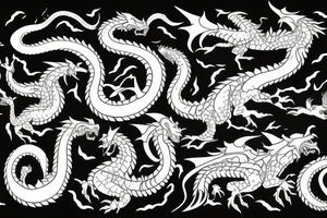Yakoodza with dragons tattoo idea