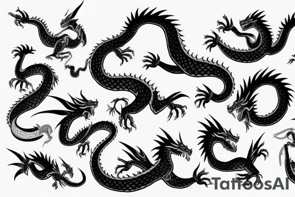 Yakoodza with dragons tattoo idea