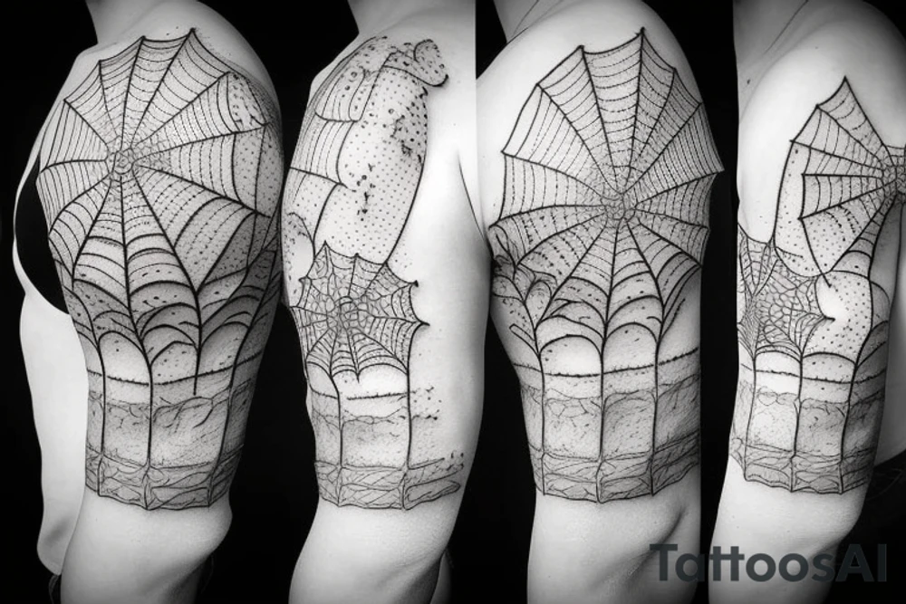 Brain with spider webs tattoo idea