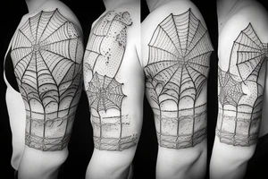 Brain with spider webs tattoo idea