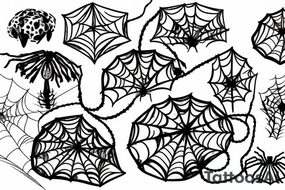 Brain with spider webs tattoo idea