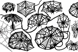Brain with spider webs tattoo idea