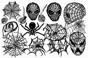 Brain with spider webs tattoo idea