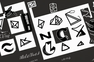 The initials A cubed, and the letter v connected to the letter A tattoo idea