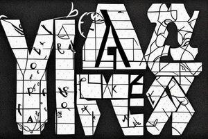 The initials A cubed, and the letter v connected to the letter A tattoo idea