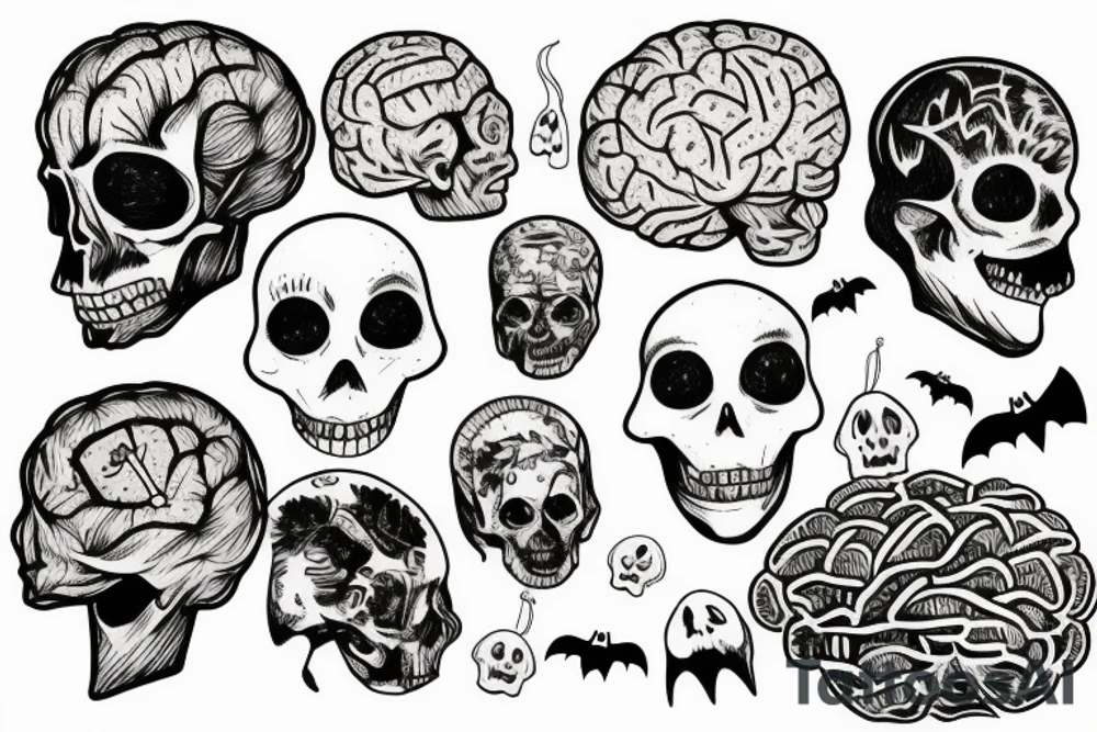 Spooky brain tattoo idea
