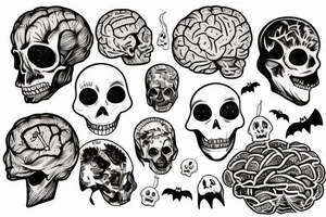 Spooky brain tattoo idea